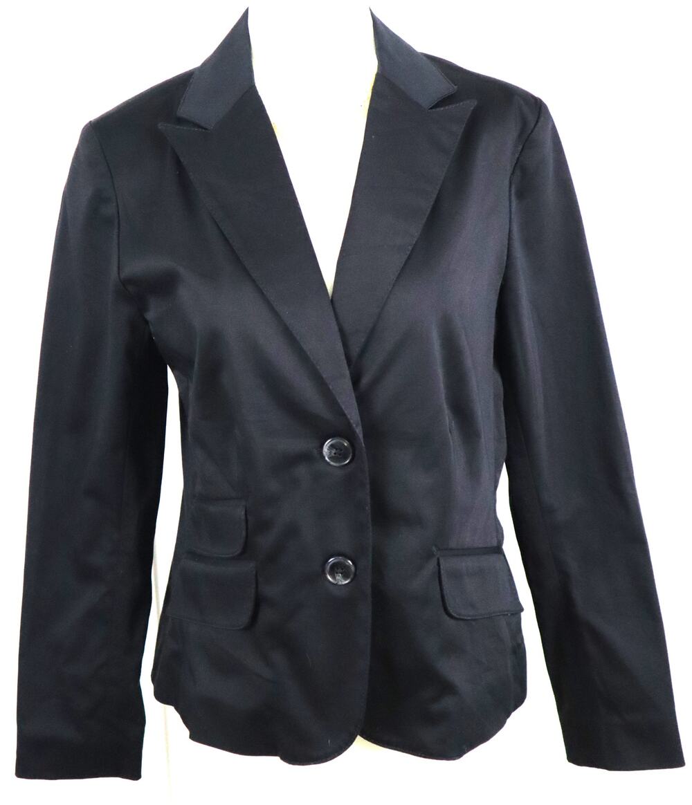 NWT George by Mark Eisen Black Blazer Jacket Womens COTTON Minimalist Career